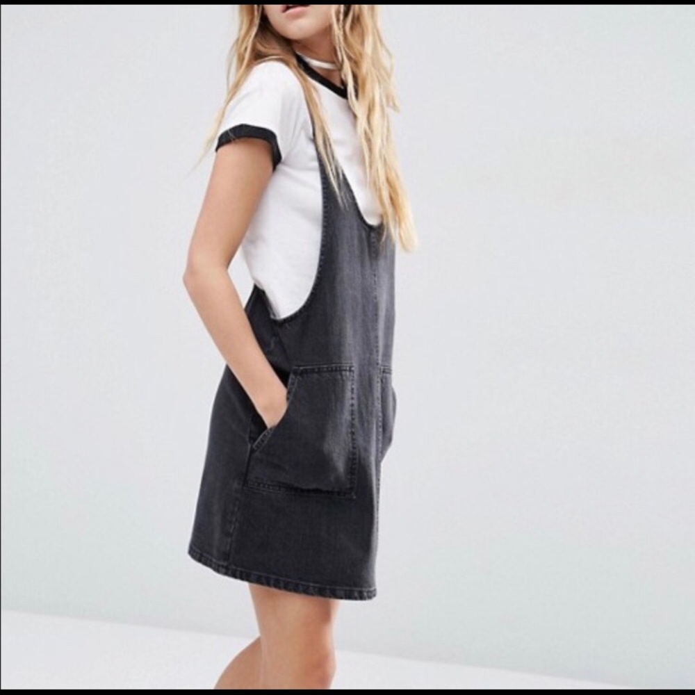 ASOS denim pinafore dress